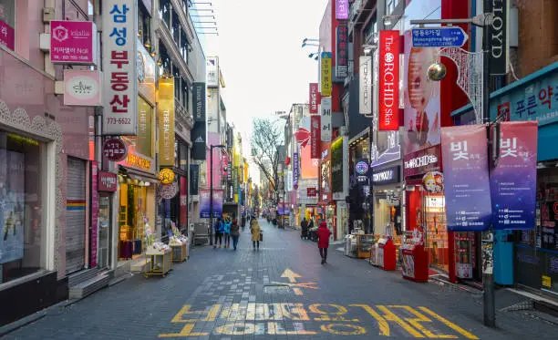 Straat in Myeongdong, Seoul