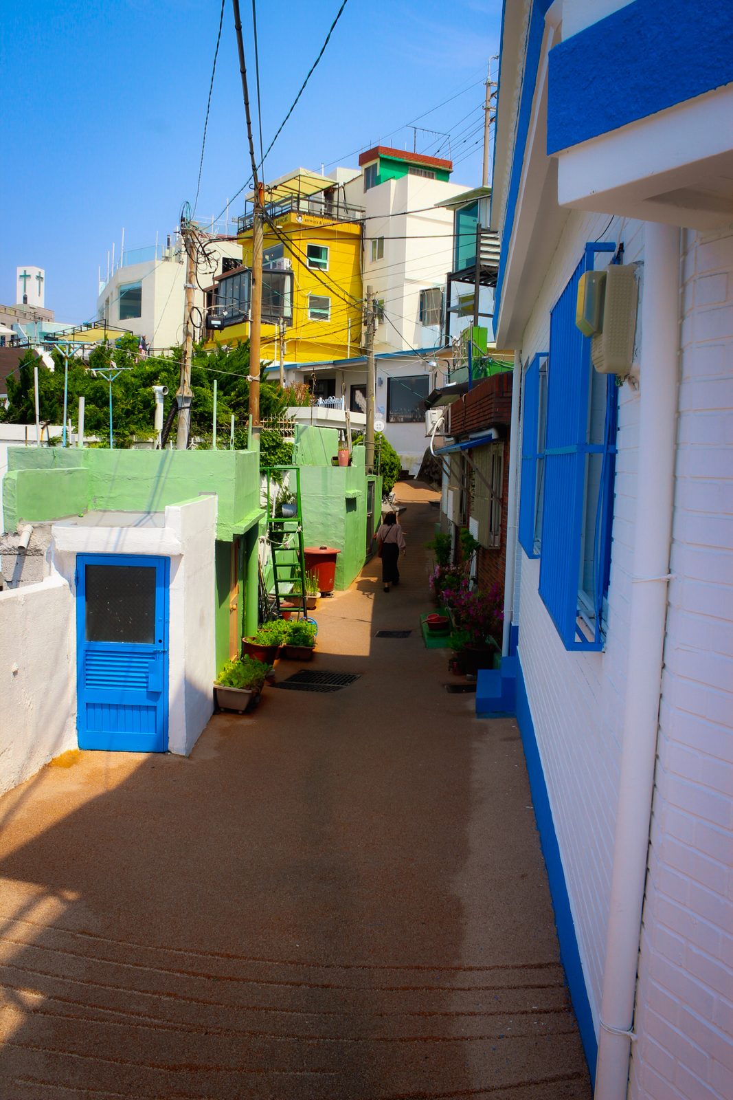 A quiet painted alley in Huinnyeoul, Busan