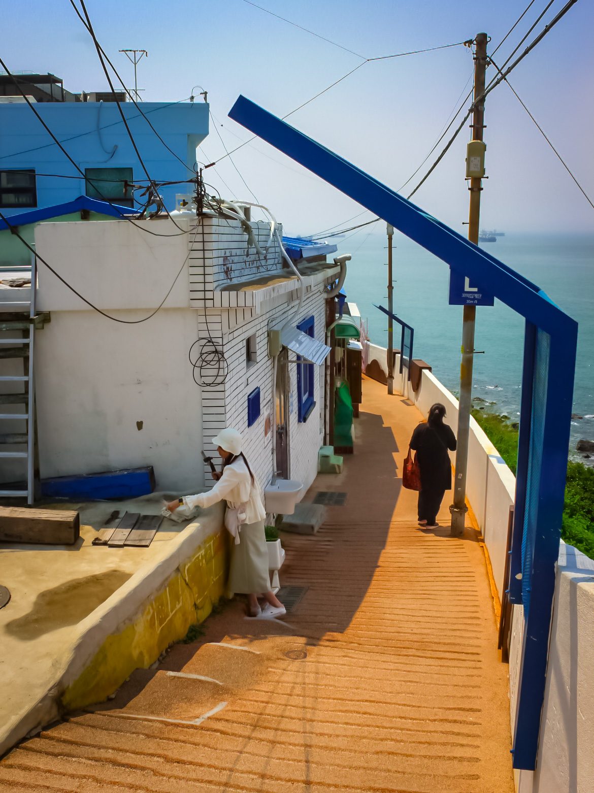 Coastal path above the sea in Huinnyeoul, Busan