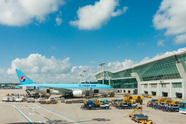 Vliegtuig van Korean Air bij Incheon International Airport