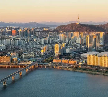 Seoul city view with bridge